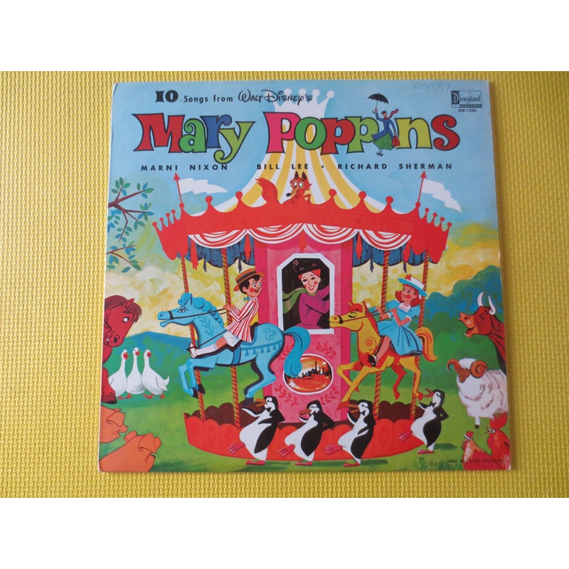 MARY POPPINS, DISNEYLAND, Vintage Album, 1964 Records, Vinyl Lp