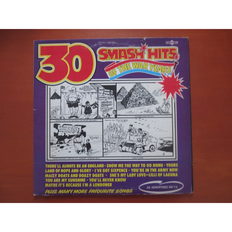 30 SMASH HITS, War YEARS, Vintage Vinyl, Marching Band Vinyl, Military Band Vinyl, Military Records, Vinyl, 1975 Records