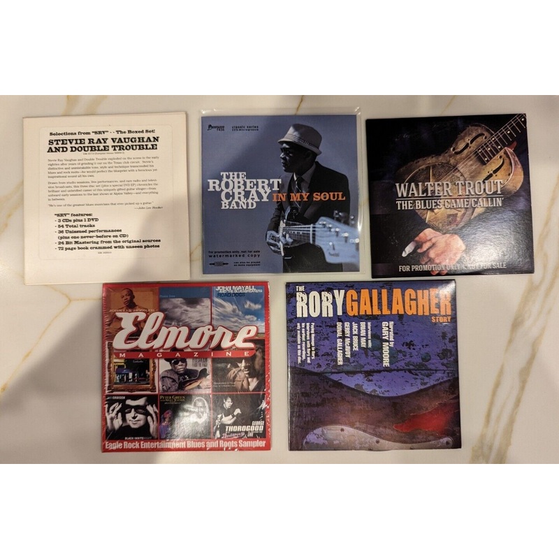 5 Rare Promo Blues CDs Stevie Ray Vaughan Robert Cray Walter Trout Rory Gallagher