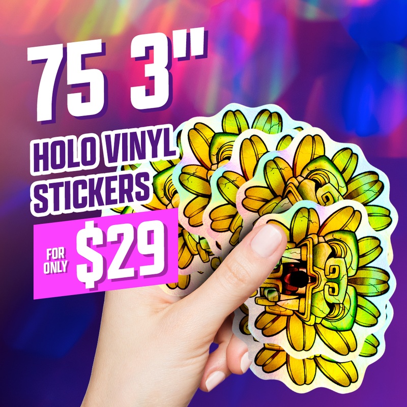 75 3.0" Custom Holographic Stickers
