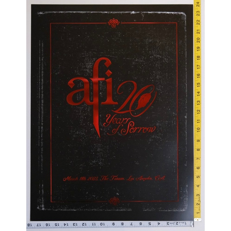 AFI - 20 Years Of Sorrow / The Forum Concert Poster - 2023 - New - Art