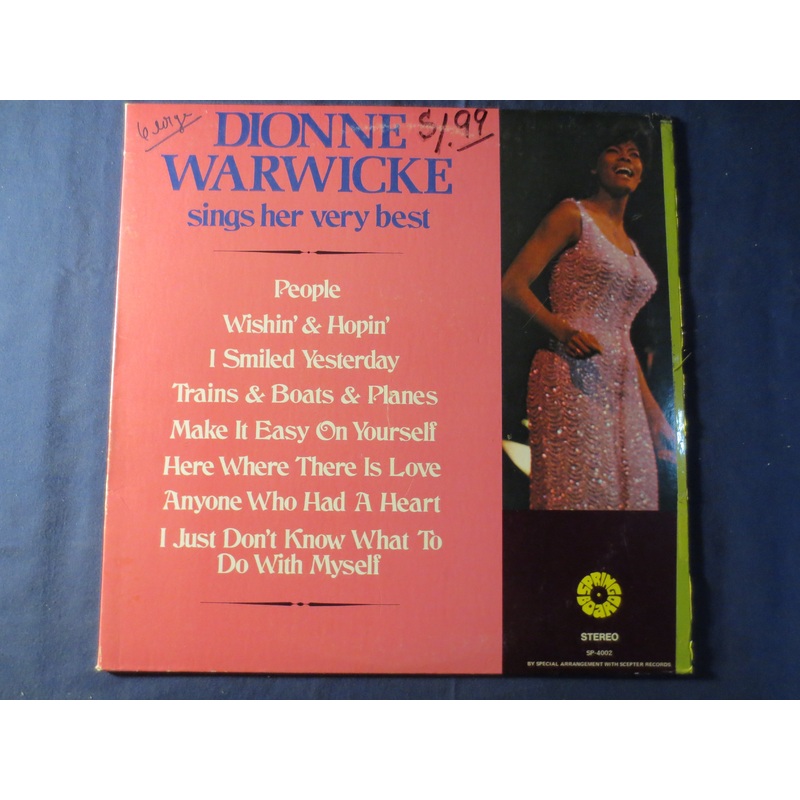 DIONNE WARWICKE, SINGS Her Very Best, Vintage Vinyl, Record Vinyl, Record, Vinyl Record, Vinyl, Pop Record, 1971 Records