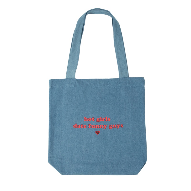 Hot Girls Date Funny Guys Denim Tote