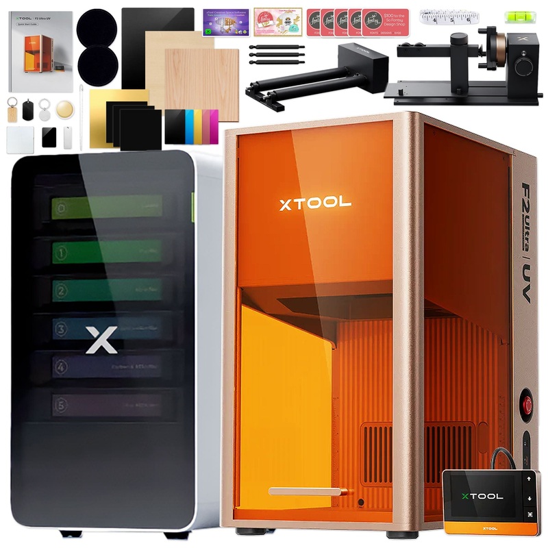 xTool F2 Ultra UV 5W Cold Laser Engraver & Cutter with AP2 Air Filter & Rotary
