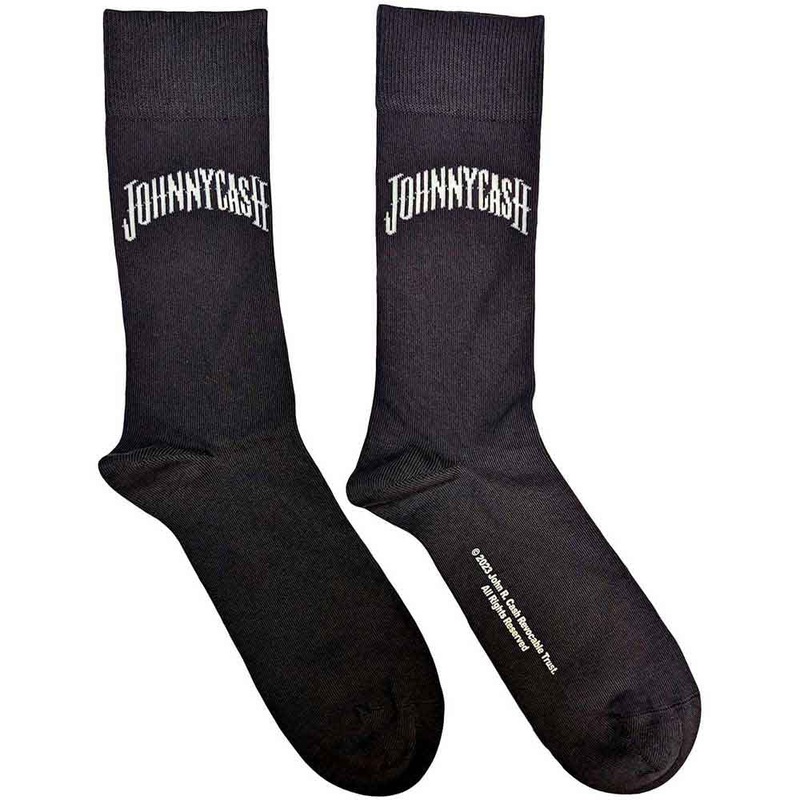 Johnny Cash Unisex Ankle Socks: Man In Black Logo Charcoal Grey