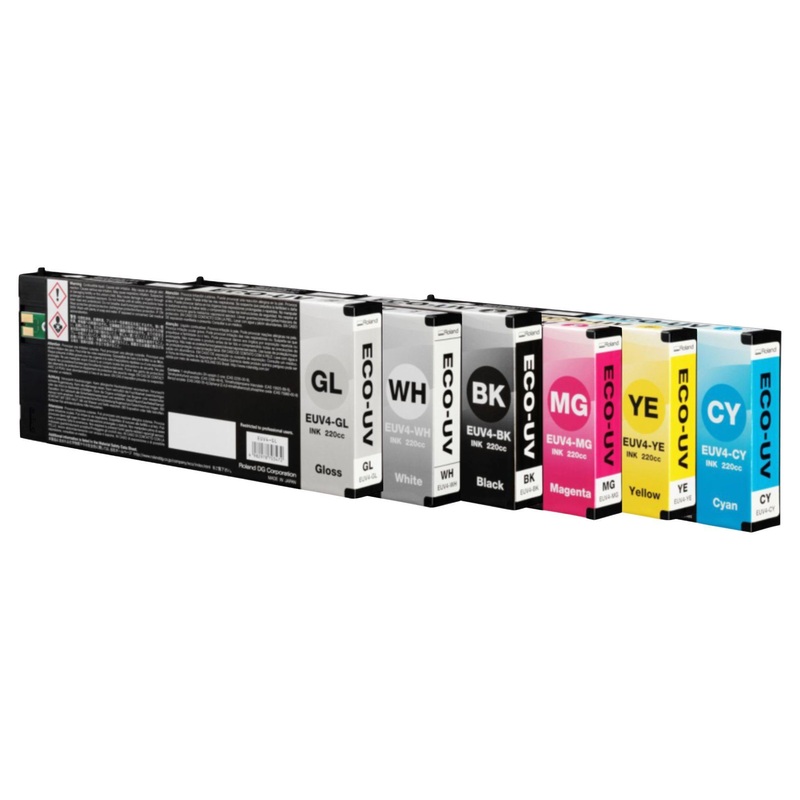 Roland Eco-UV4 V4 Ink Bundle 220ml - CYMK + WG