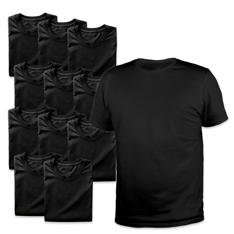 UxPrint 100% Cotton Black T-Shirts 12 Pack - Large