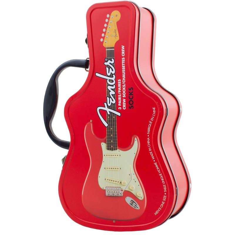 Fender Unisex Sock Guitar Tin: Logos Multicolour