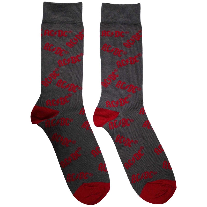 AC/DC Unisex Ankle Socks: Logo Pattern Charcoal Grey
