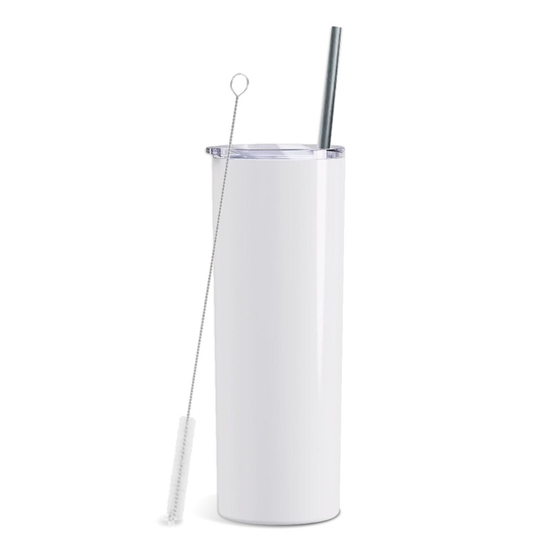 ProSub 20oz Straight Skinny Tumbler Sublimation Blanks - Gloss White