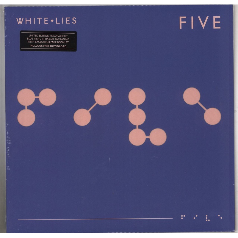 White Lies Five - Blue Vinyl + Die-Cut Sleeve - Sealed UK Vinyl LP