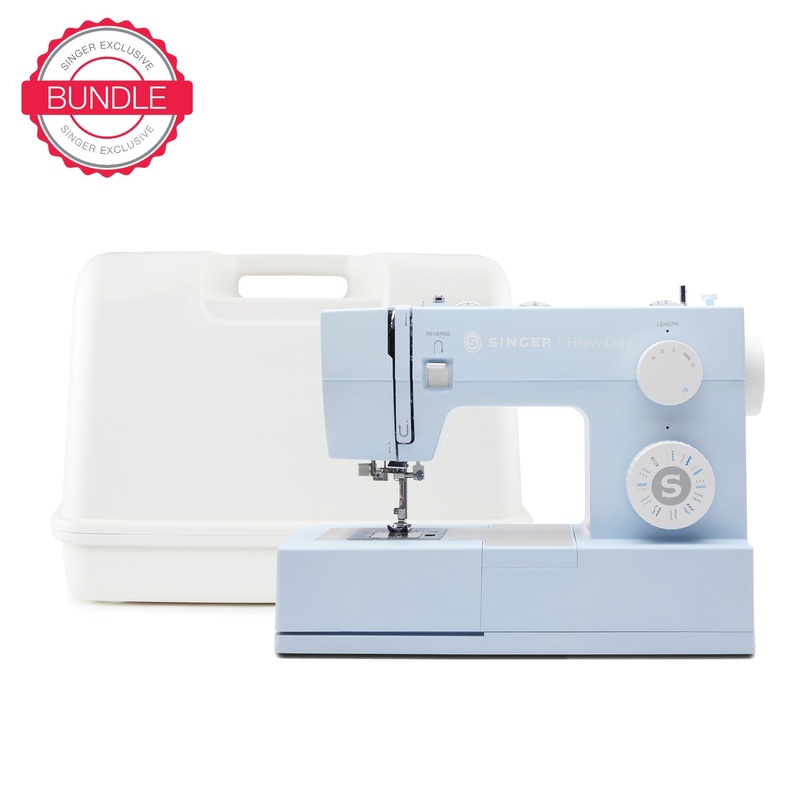 SINGER Heavy Duty 4423 Meltwater Blue Sewing Machine & Hard Case Bundle