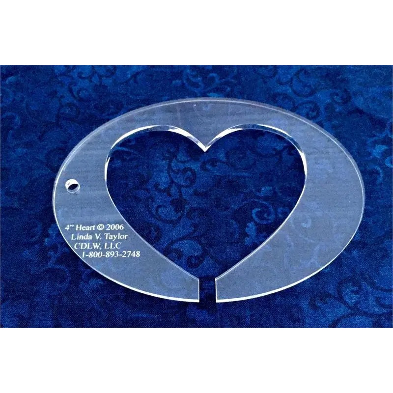 4" Heart in 6 3/4" Oval Quilt Template